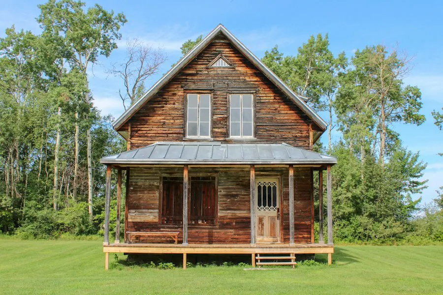 Two-storey wooden farm house